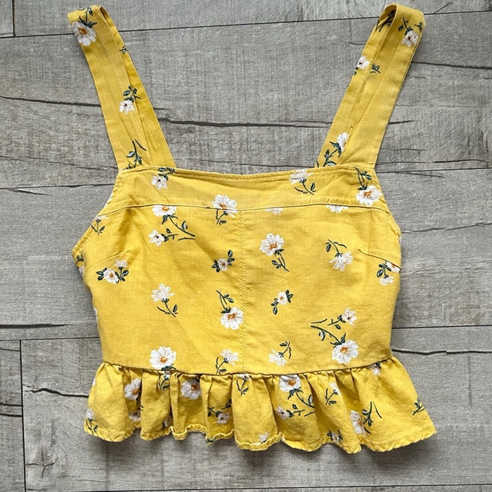 Pacsun LA Hearts Yellow Peplum Top